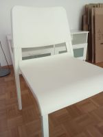 Stuhl weiss Metall Kunststoff Sitzfläche guter Zustand
