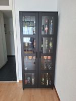 Schwarzer Glas-Schrank/Vitrine, ideal für Bar oder Geschirr!