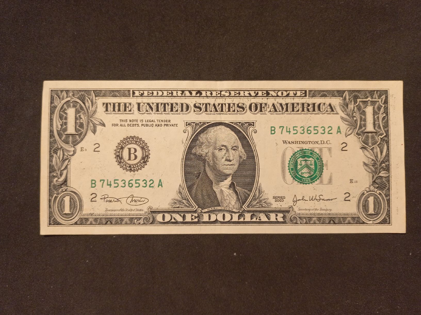 Billets de banque: US 1 Dollar Note -2003- – D'occasion à Geroldswil par Antica01
