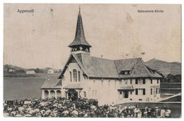 Appenzell, reformierte Kirche, Festgemeinde, gelaufen 1910