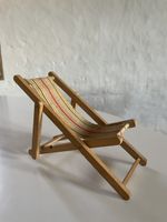 Miniatur Liegestuhl Holz, Handarbeit, Deko, Vintage