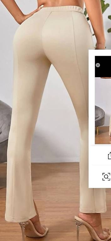 Pantaloni: Beige Stoffhose mit Schlitz, Gr. S – Usato da Thun venduto da tat_wg9t 1