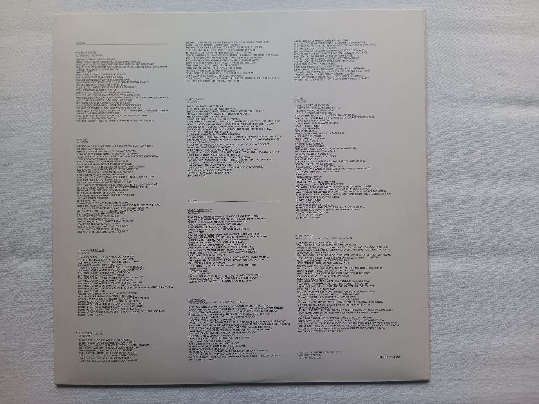 Dischi in vinile: LP Mick Jagger, She's the Boss, CBS, 86310, 1985 – Usato da Zürich venduto da 41n1a21ll1A 3