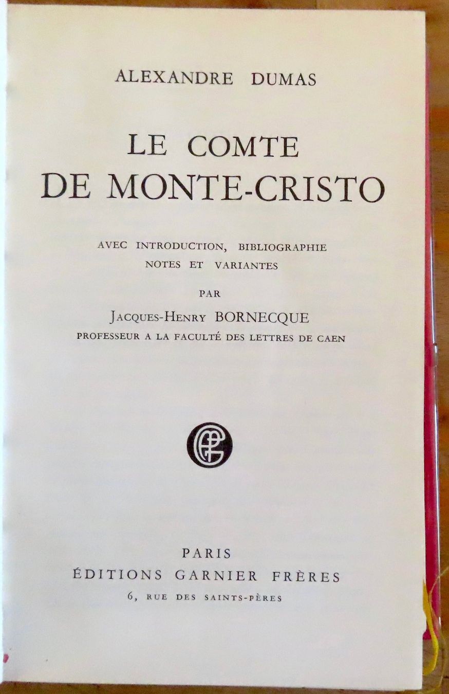 Livres: Alexandre Dumas - Le Comte de Monte-Cristo – D'occasion à Le Locle par LibrairieLaBergerie 1