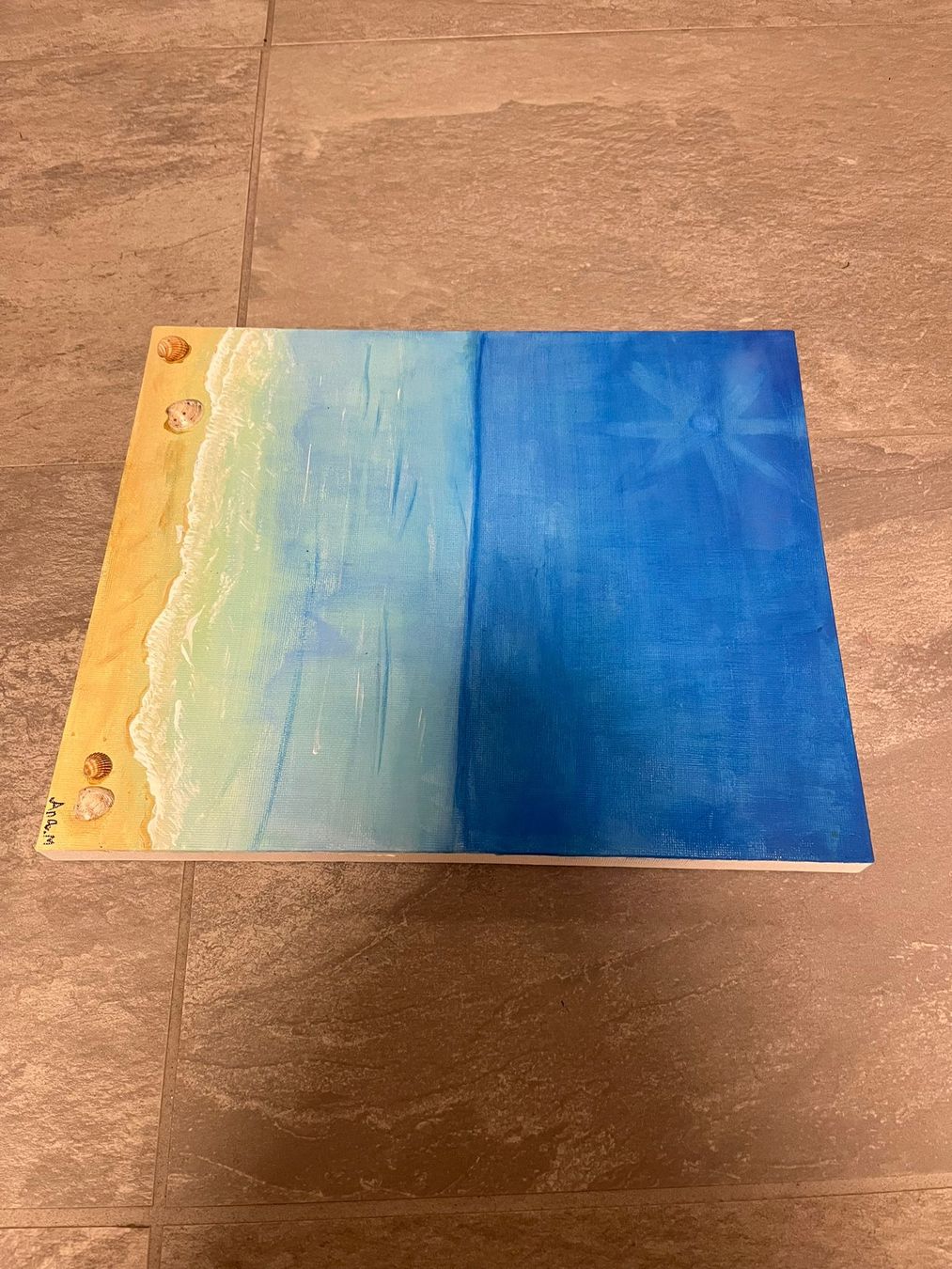 Dipinti: Quadro dipinto a mano, spiaggia e conchiglie realistiche! – Nuovo e nell'imballaggio originale da Castione venduto da srb_2yyf 3