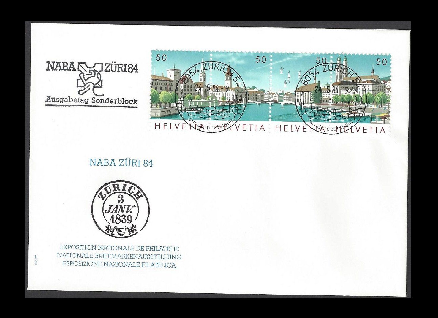Alle Briefmarken: 3 FDCs NABA ZÜRI 84 – Gebraucht aus Baar von miam8 1