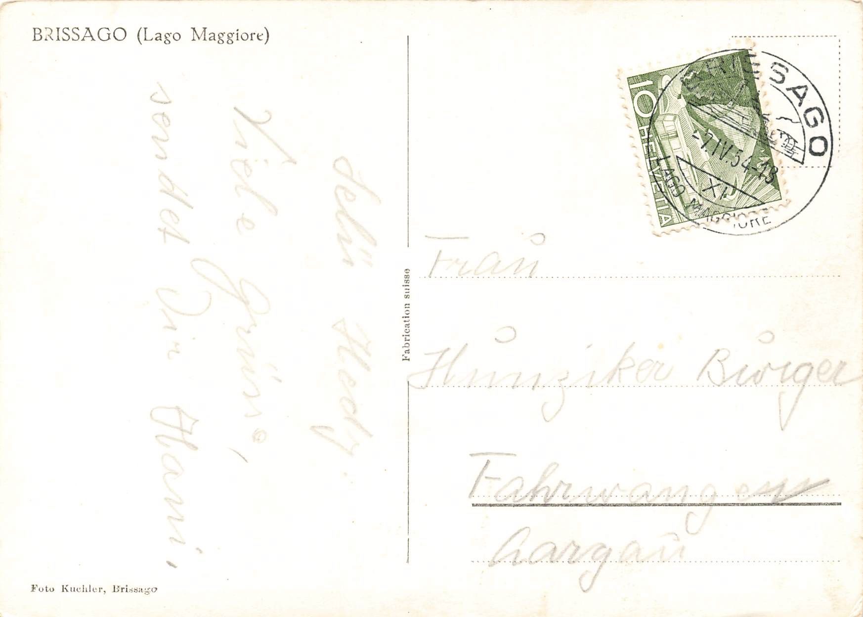 Cartoline postali: Brissago formato grande – Usato da Biasca venduto da Blenio71 1