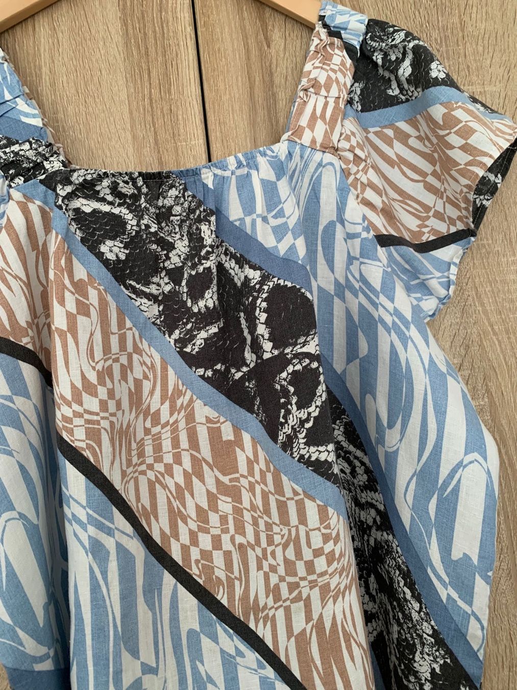 Next Camicette: Next Leinenbluse Grösse 46 bunt blau schwarz – Usato da Nussbaumen AG venduto da brigitebardot 2