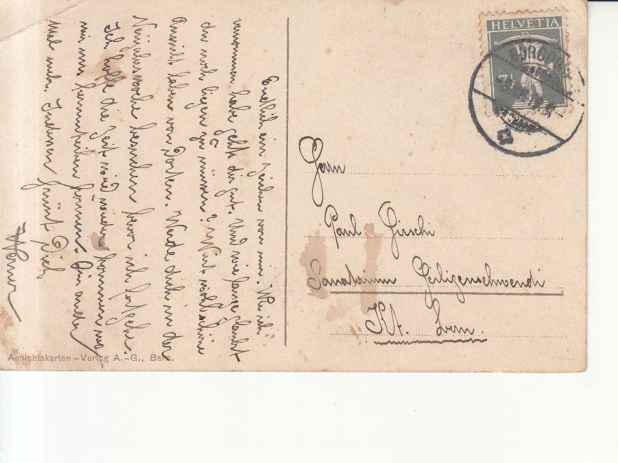 Cartoline postali: Burgdorf 1919 – Usato da Bürglen TG venduto da StampGraf 1