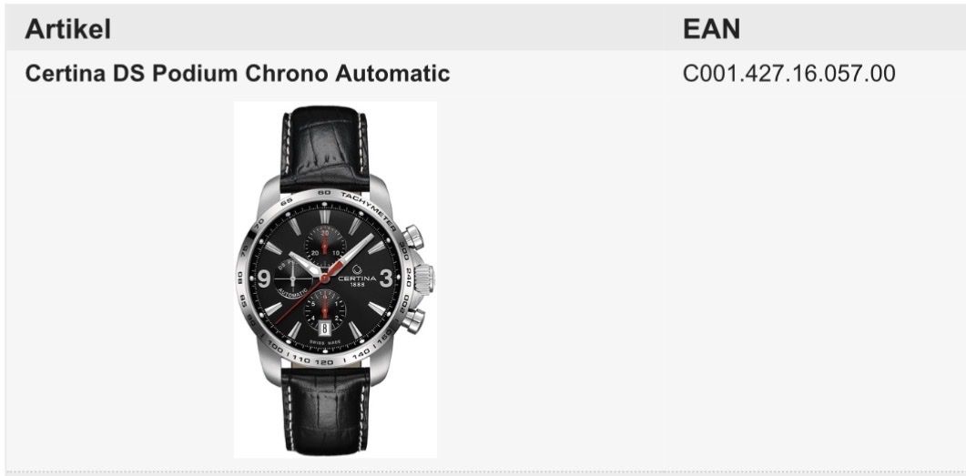 Certina Orologi: Certina Podium Chrono Automatic – Usato da Nussbaumen TG venduto da elkstern23 1