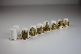 9 Fingerhüte Sammlung Fine Bone China England