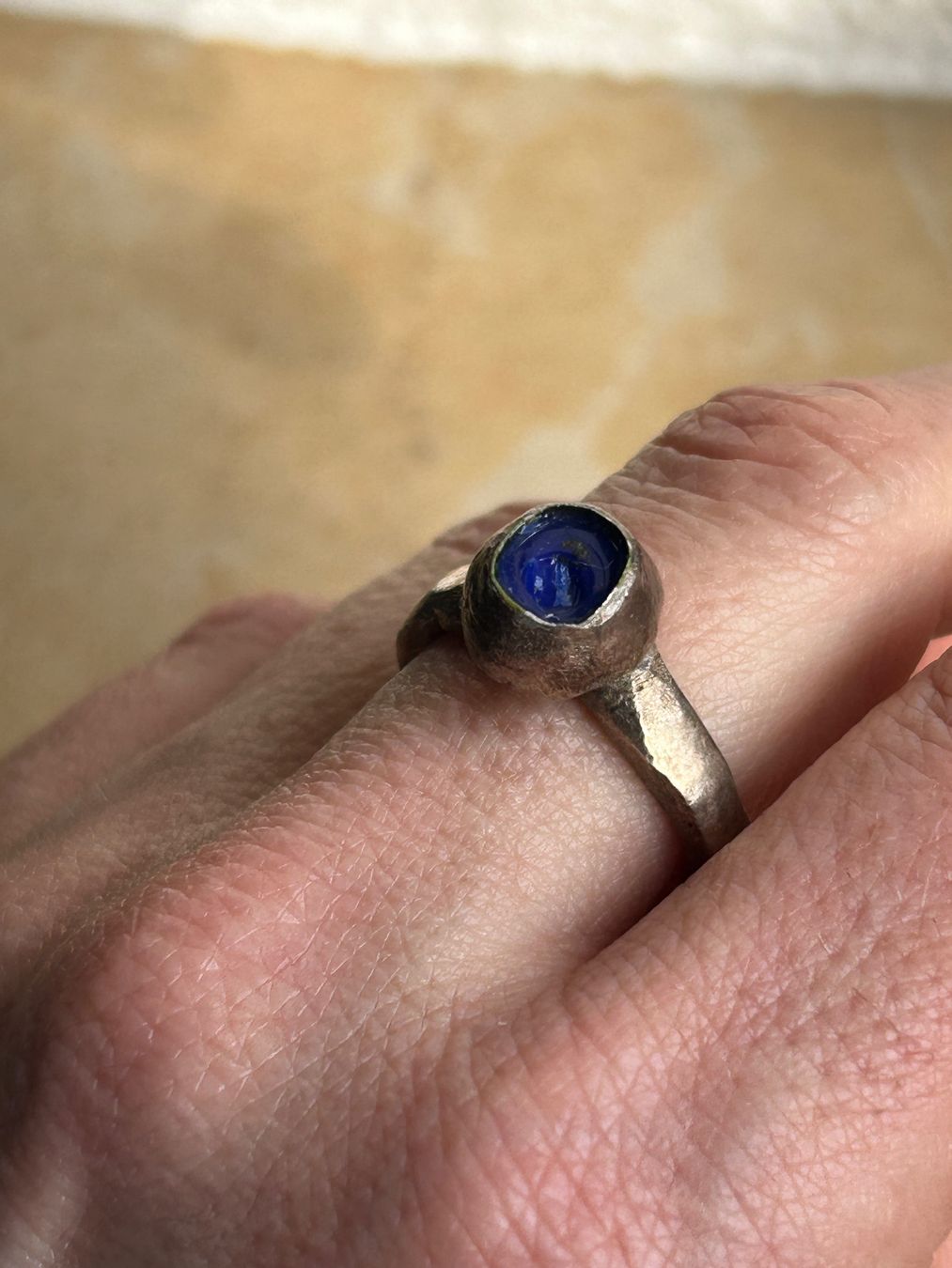 Anelli: Silberring mit blauem Emaille (Grösse 57.5) – Usato da Laufen venduto da belleskulptur 1
