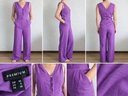 Jumpsuit Premium lila ärmellos Grösse 36 guter Zustand