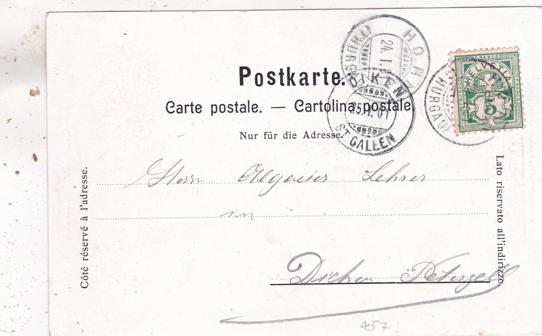 Cartoline postali: Hotel Bad Horn a. Bodensee 1920 – Usato da Herisau venduto da Lisegrat2008 1