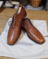 Handmacher Herren Schuhe braun Straussleder Grösse 43 neu