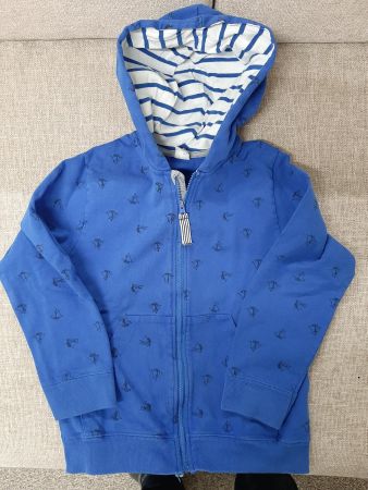 Original PETIT BATEAU Kapuzenpullover Königsblau 128/8Jahre.