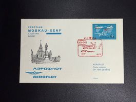 Aeroflot Erstflugbrief Moskau-Genf 1970