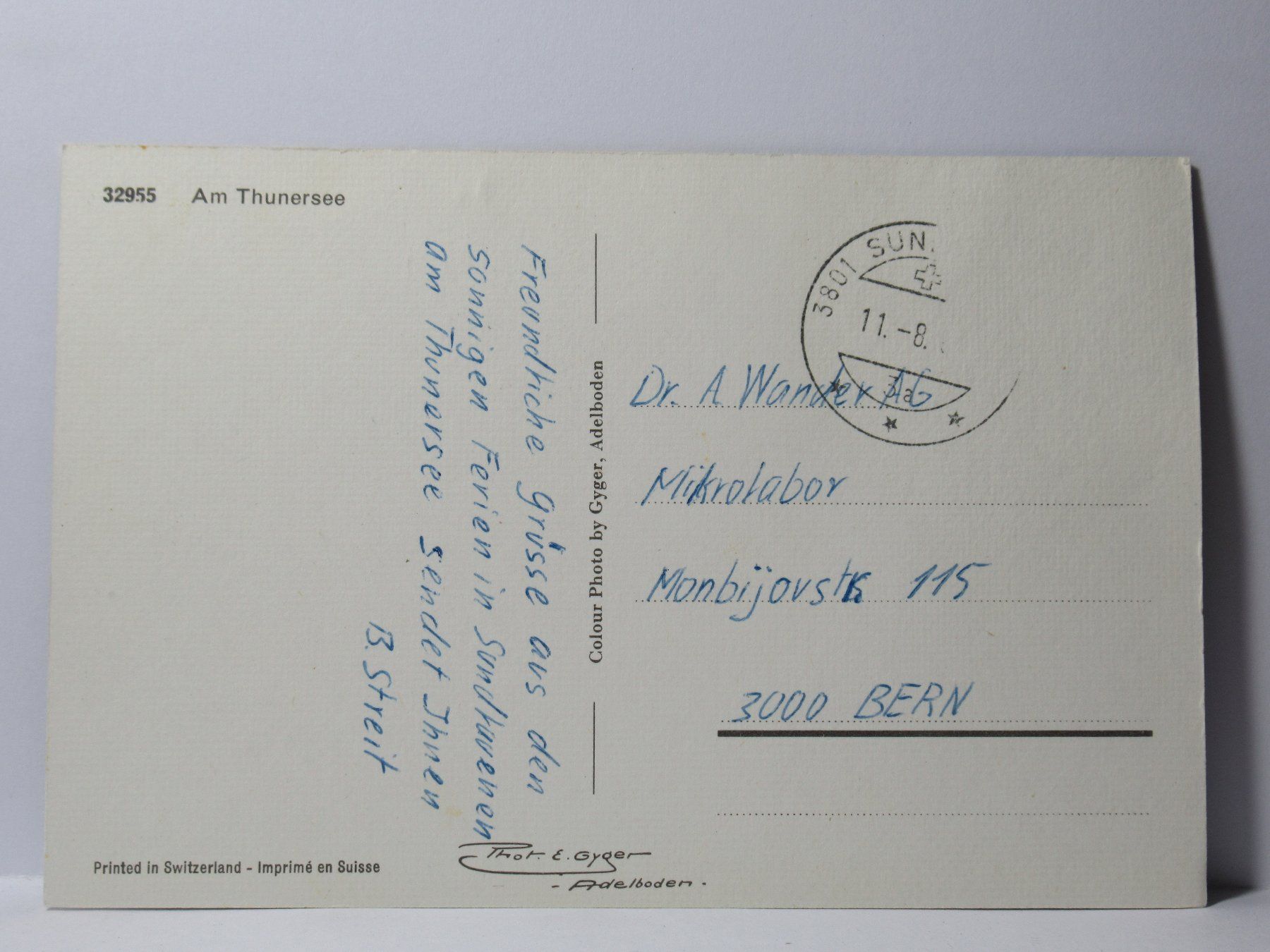 Ansichtskarten: Postauto am Thunersee – Gebraucht aus Grenchen von Bluemchen1900 2