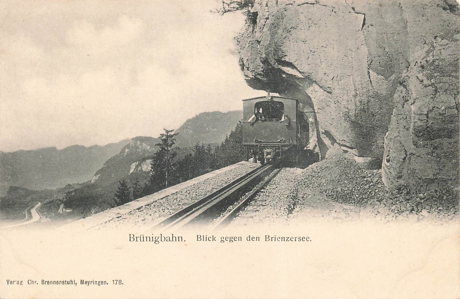 Cartoline postali: Brünig bahn BE Bahnstrecke Blick Brienzersee – Usato da Biasca venduto da Blenio71