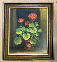 Ölgemälde Gemälde Geranien Stillleben Otto Clénin 1899–1986