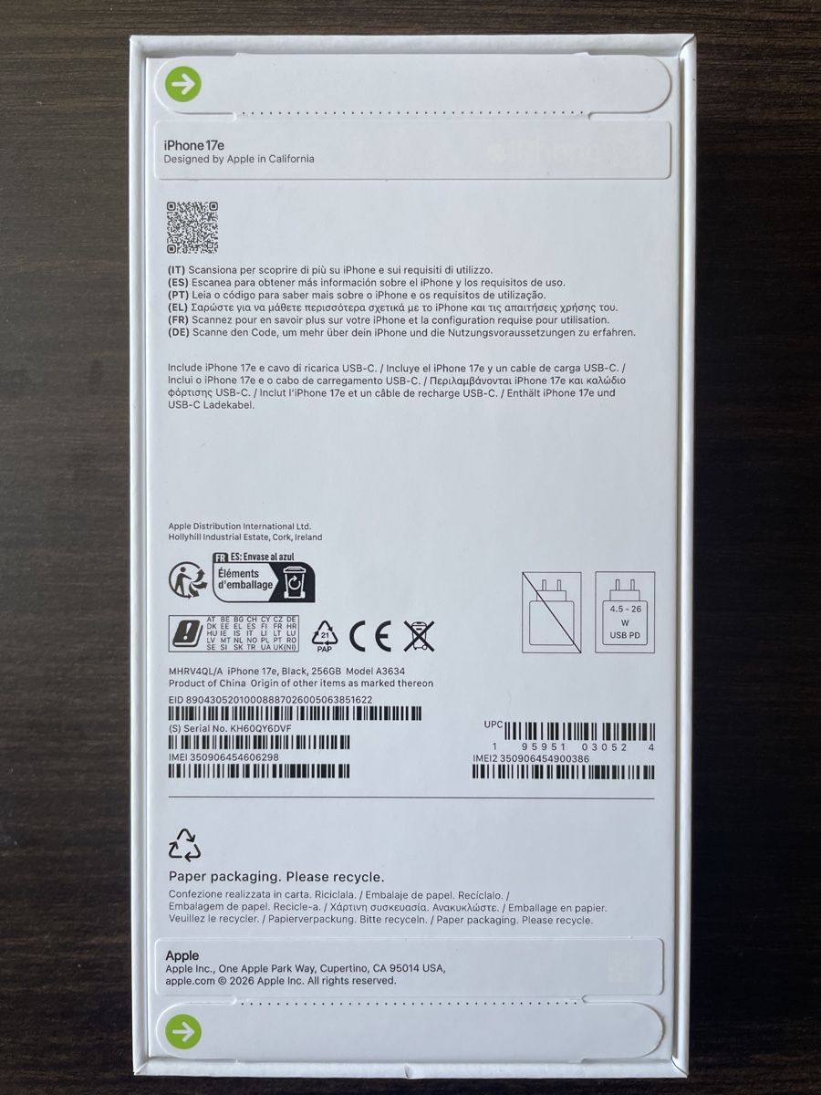 Apple Handys / Smartphones: iPhone 17e Black 256GB neu mit Garantie – Neu und originalverpackt aus Luzern von sor_2l9p 1