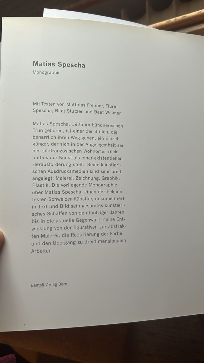 Libri: Matias Spescha Monographie – Usato da Zürich venduto da ann_9fv5 1