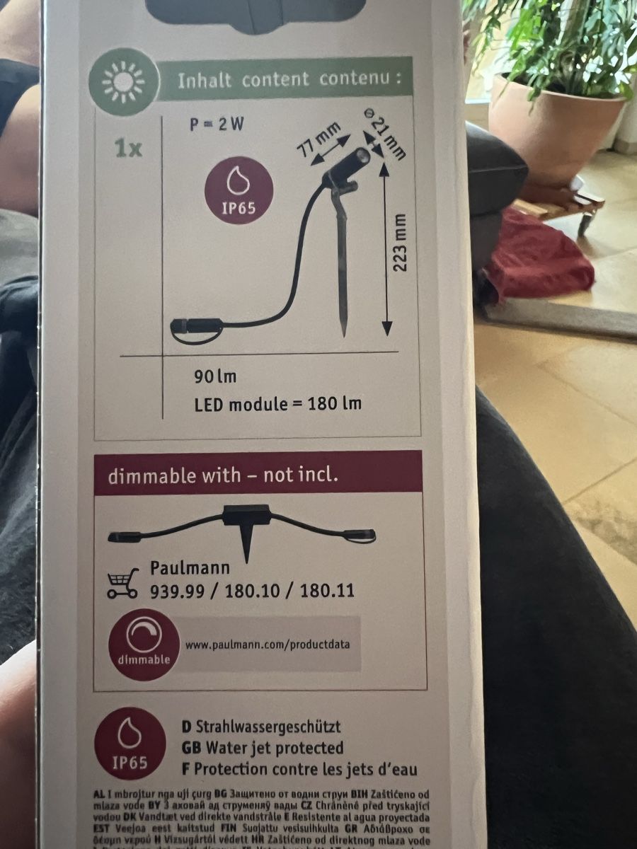Paulmann Lampade: Neue Paulmann Gartenleuchte Plug & Shine – Nuovo e nell'imballaggio originale da Kallnach venduto da sta_sy57 3