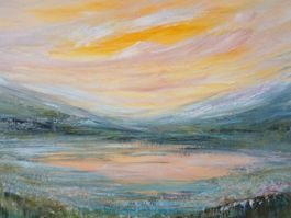 Traumhafte Gemälde, Landschaft mit See, Unikat!!! 80x60cm