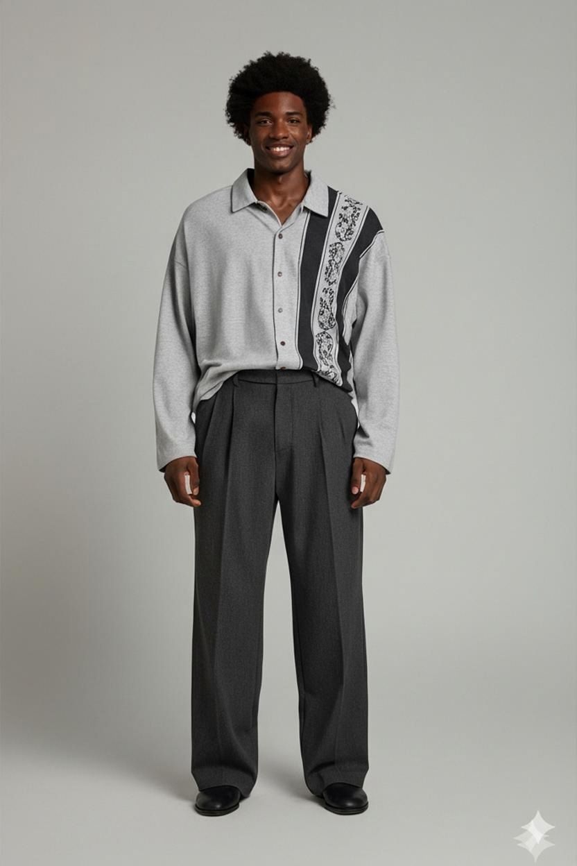 Camicie: s.Oliver Grau Button-Down Hemd mit gemustertem Detail - – Usato da Zug venduto da vinokilo