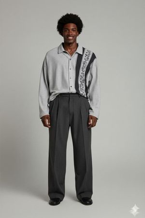 s.Oliver Grau Button-Down Hemd mit gemustertem Detail -