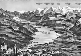 Thunersee (BE) – Illustrierte Panoramakarte mit Thun G