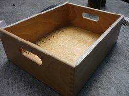 Karteikasten /Holzbox A5 quer mit Griffen,