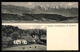 AK Gutenbrünnen, Kurhaus, Bergpanorama