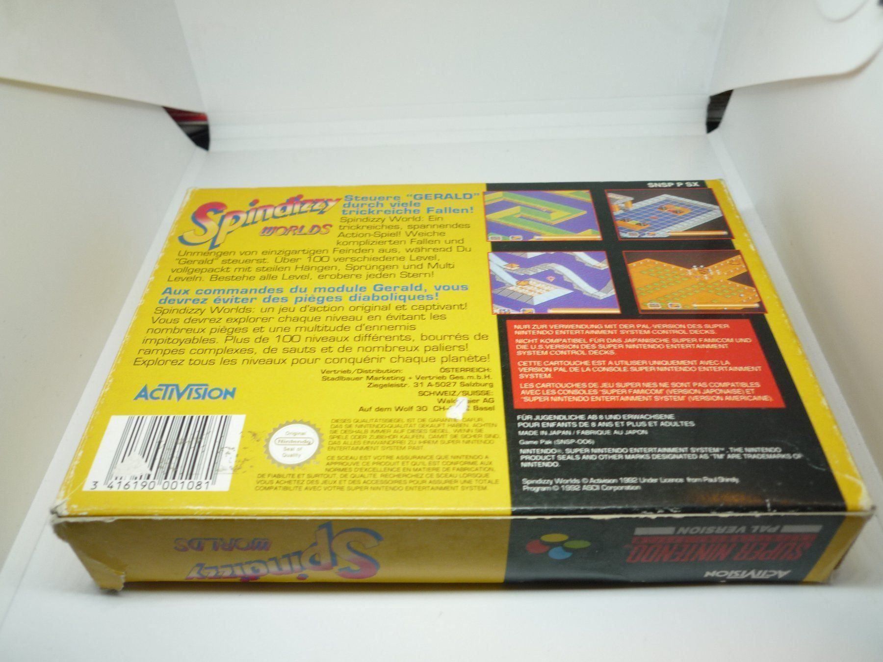 Nintendo Giochi: SPINDIZZY WORLDS OVP SNES Nintendo – Usato da Dietlikon venduto da NESFEVER 1