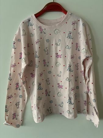 Langarmshirt rosa mit Hundemotiv Gr. 116, Neu