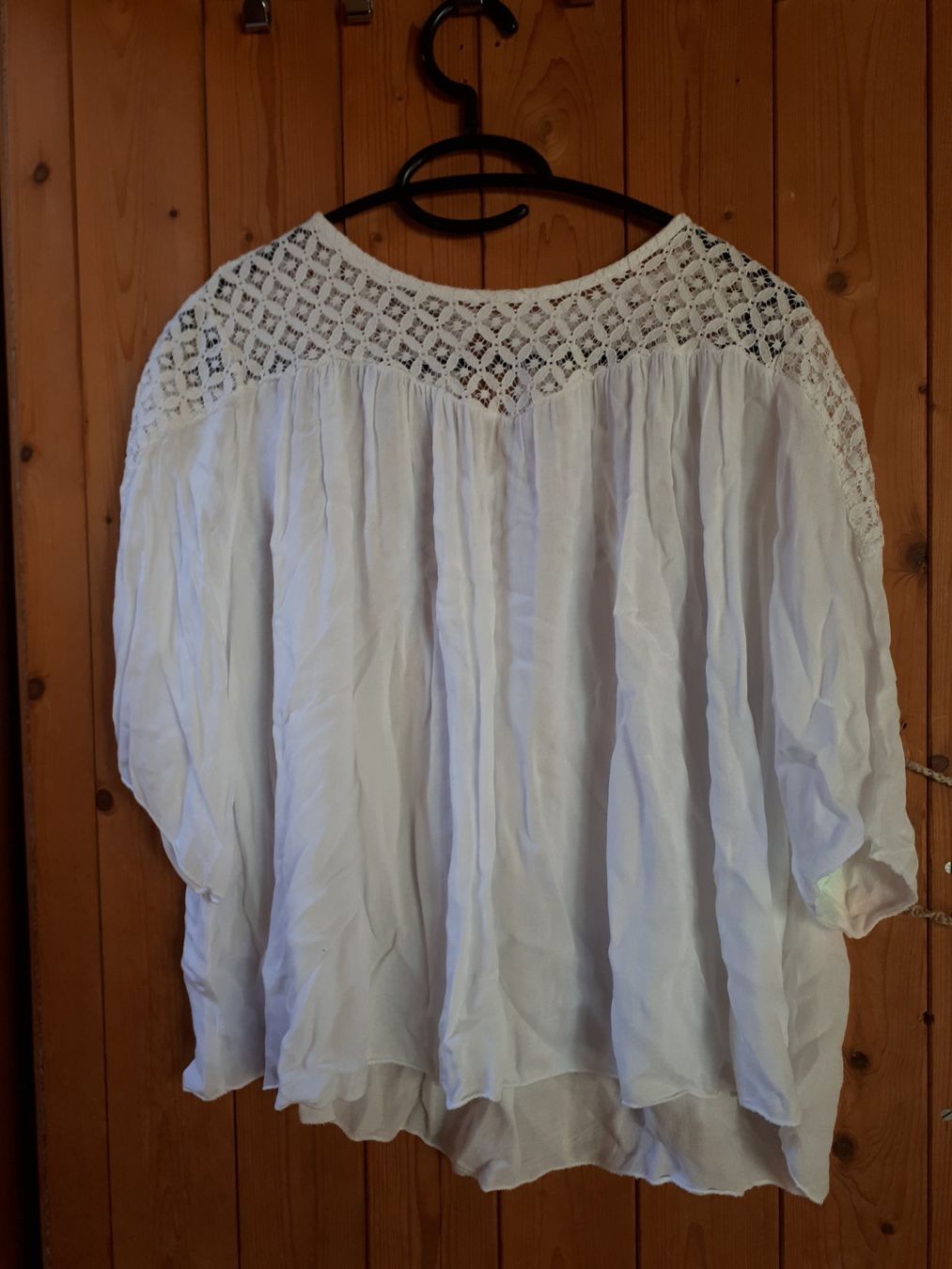 Zebra Camicette: Schicke weisse Spitzenbluse mit V-Ausschnitt Gr. M – Usato da Plagne venduto da Reticulum01 2