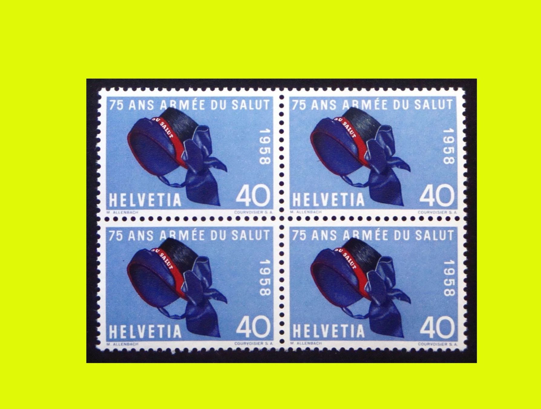 Tutti i francobolli: 1958 : Heilsarmee / Armée du salut  #337   postfrisch – Nuovo e nell'imballaggio originale da Thun venduto da ck387