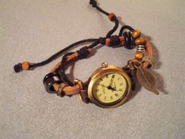 ❗Jetzt = 9.50 Fr. !!❗Damen Armbanduhr, Hippie Chic Lederband