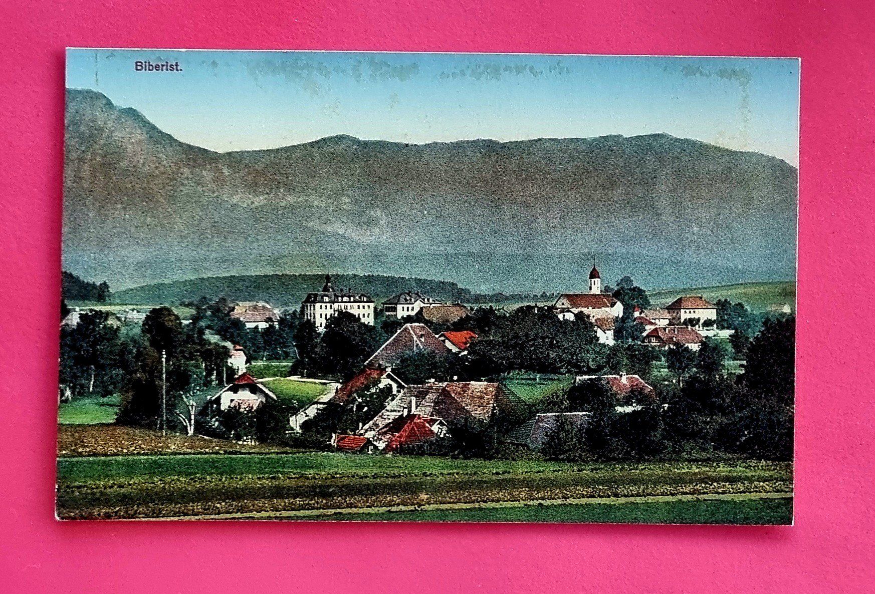 Cartoline postali: Biberist - Dorfpartie - Solothurn-Bern Bahn – Usato da Rothrist venduto da RROENK