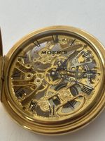 Moeris Skelett-Taschenuhr, vergoldet, mechanisch, Vintage