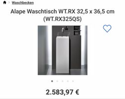 Alape WTRX Ceramo Stahl Waschtisch weiss Säule freistehend
