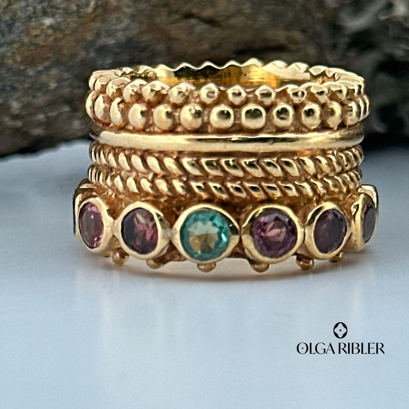 Olga Ribler Anelli: Statement Turmalin Silber Ring 925 Grösse 56 – Nuovo (secondo la descrizione) da Luzern venduto da Schmuckoutlet 7
