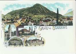 Gruss aus Schänis - (Lithoansicht um 1900,  keine AK !)
