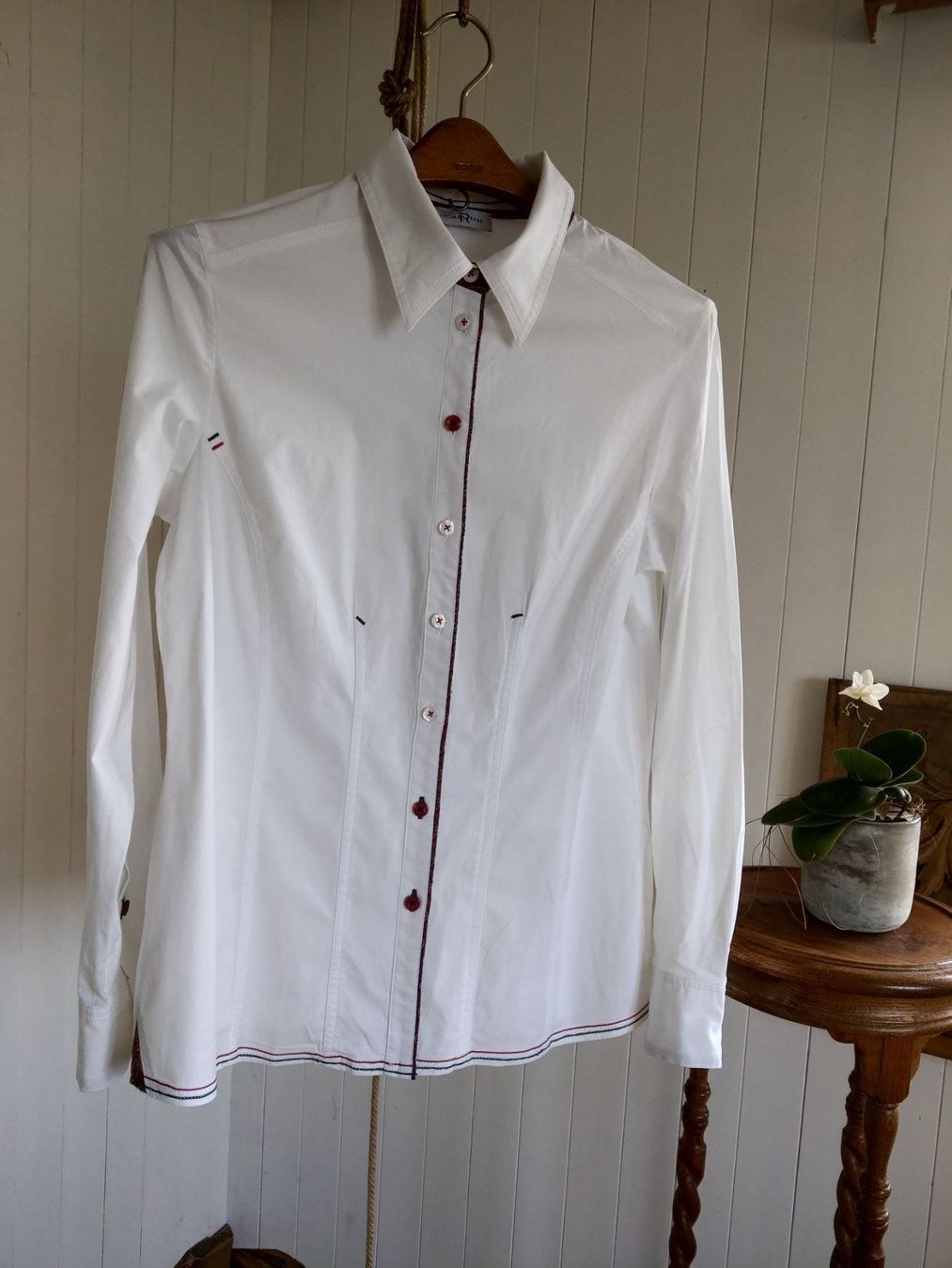 Camicette: THOMAS RABE weisse Bluse 40 Top Oberteil Damenbluse – Usato da Mollis venduto da Fauchi99 1