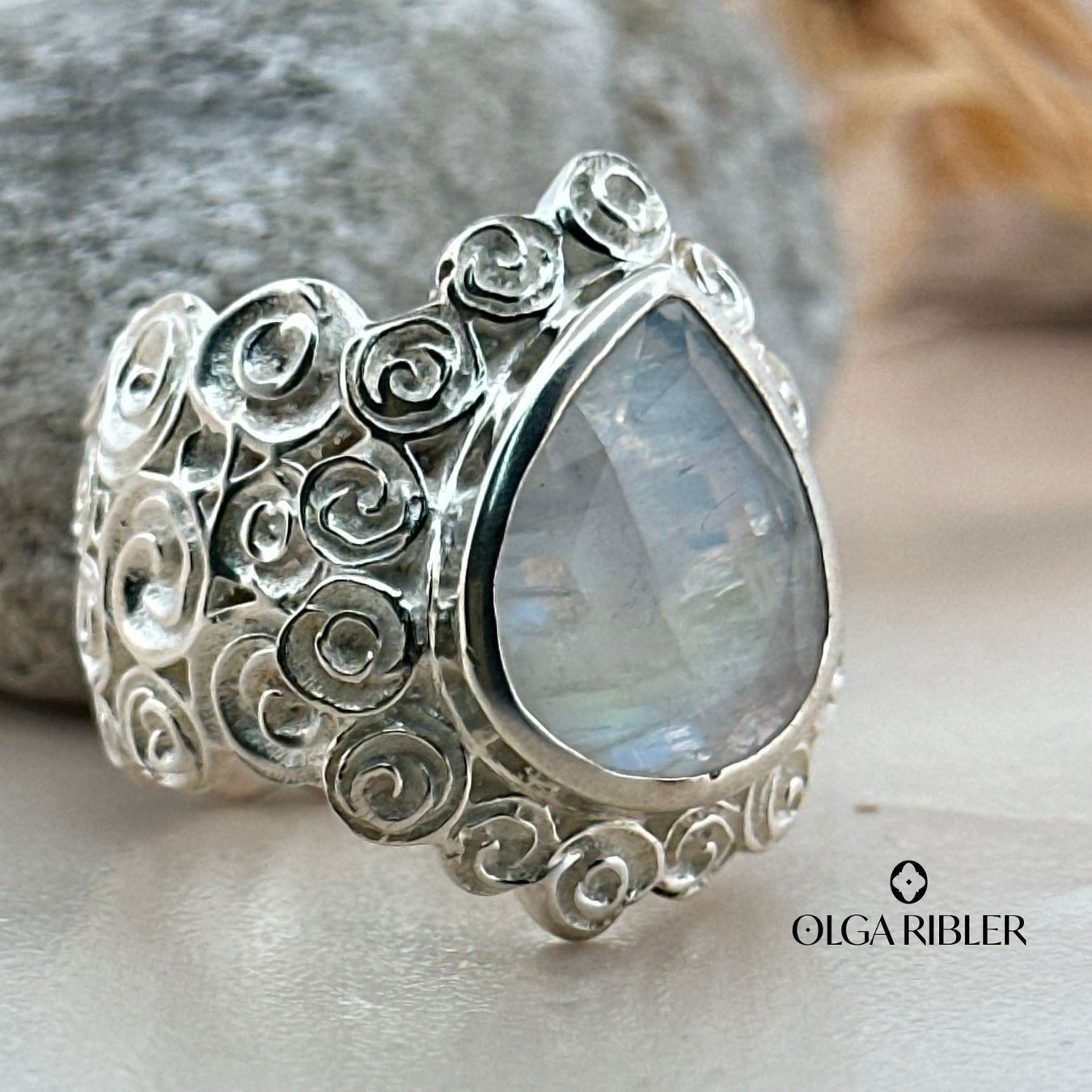 Olga Ribler Ringe: Mondstein Ring Sterling Silber  Ringgrösse 57 – Neu (gemäss Beschreibung) aus Luzern von byolgaribleroutlet 4