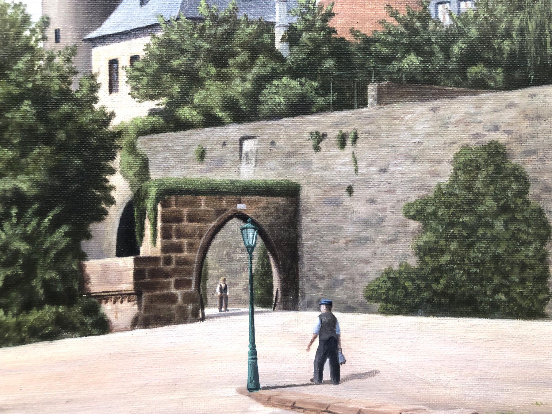 Dipinti: Antikes Gemälde - Öl auf Leinwand - "Höchst a.Main" – Usato da Schaffhausen venduto da durruti 3