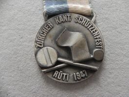 Medaille Zürcher Schützenfest 1947 Kantonal Schiessen Rüti