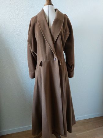 Vintage Damen Mantel Wolle braun lang Grösse 40