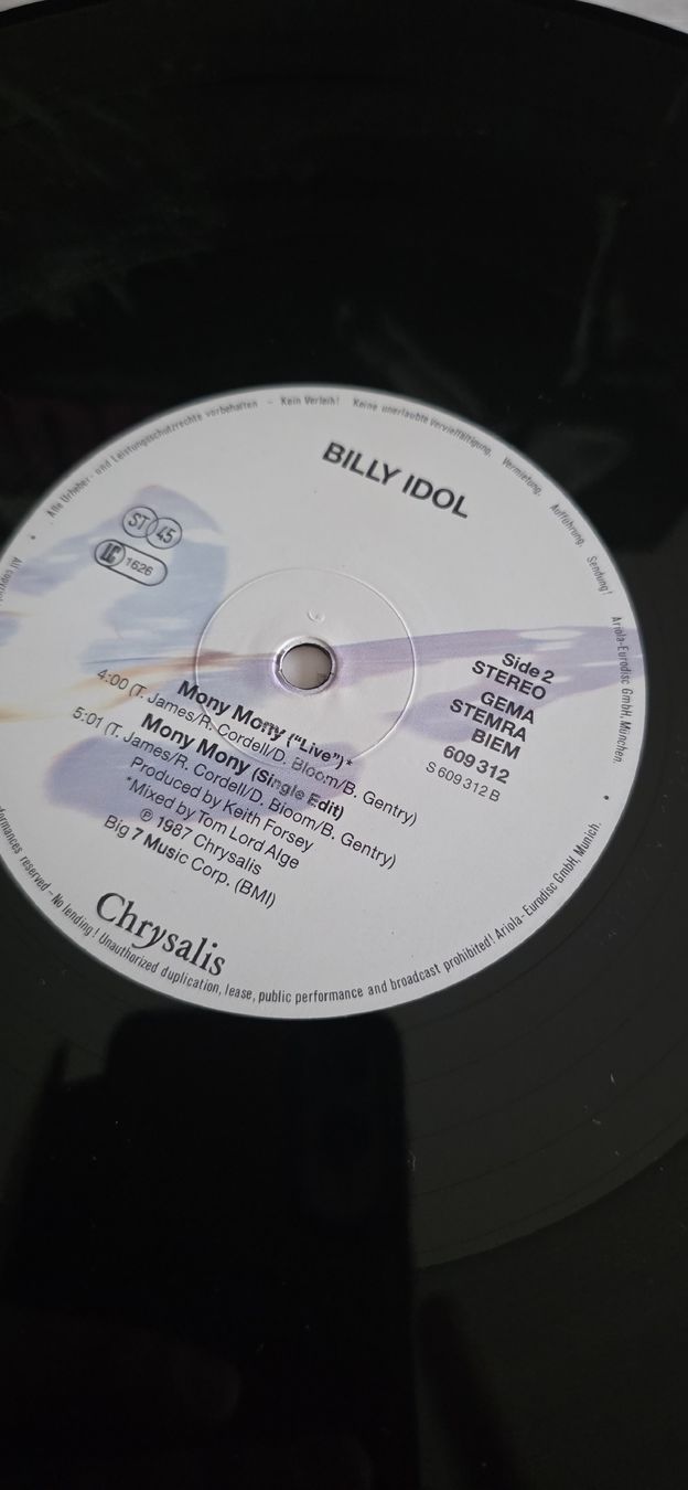 Dischi in vinile: Billy Idol - Mony Mony Live, Maxi 45 1987 Vg,Vg – Usato da Yvonand venduto da RF-VINYL 2