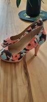 Pumps Blumenmuster Koralle Grösse unbekannt guter Zustand